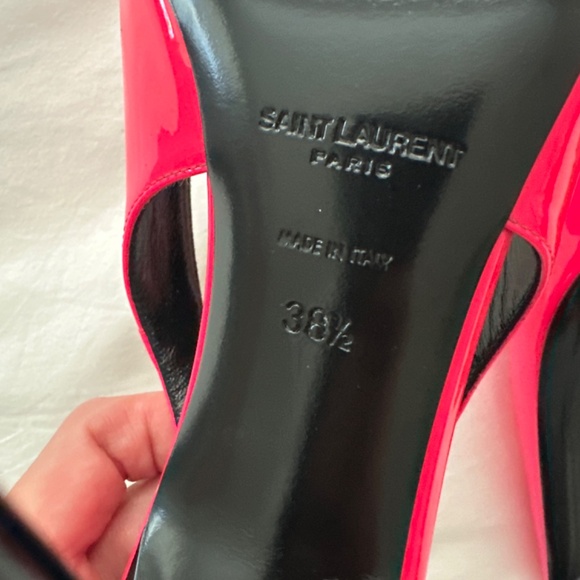 NWT SAINT LAURENT KISS SLINGBACK HEELS - PINK - Picture 4 of 6
